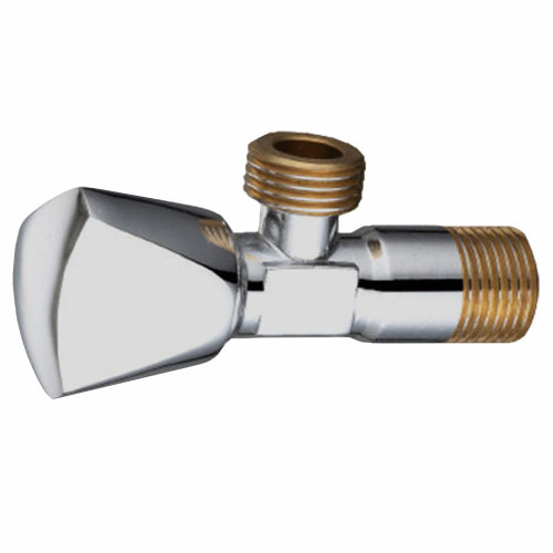 Chromed brass ninety degree angle valve for bathroom