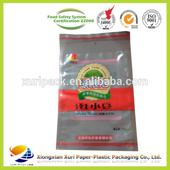 three sides seal with die cut 500g seed/red/green beans plastic pakaging bag