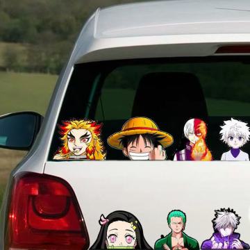 Grosir Waterproof Luffy Gear Magic Car Sticker Anime 3D Gradient Motion Sticker