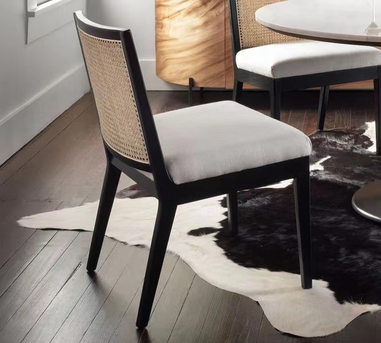 Orangefurn Nordic minimalist Chandigarh vintage rattan chair restaurant furniture wooden dining chair