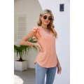 Top Summer Blouse V Neck Solid Casual