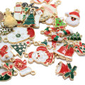 Kawaii Alloy Enamel Christmas Ornament Charms Artificial Xmas Craft Snowman TSnowflake Tree DIY Jewellery Accessories