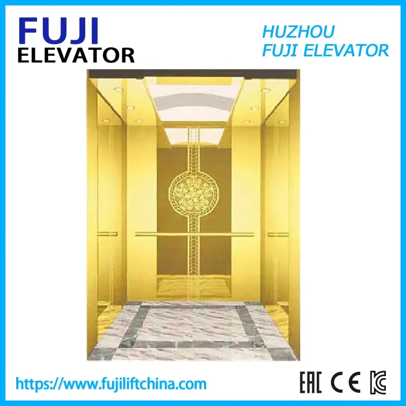 Golden Titanium Stainless Steel Elevator for Home Panoramic Villa