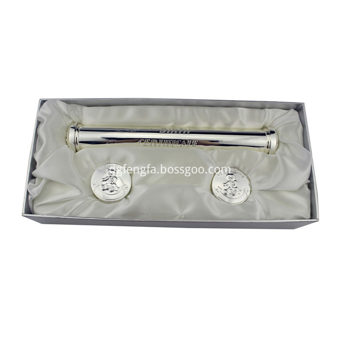 Birth Certificate Holder Silver Plated