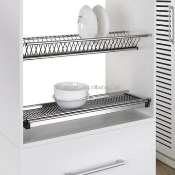 Wall-Mounted Dish Drying Rack and Kitchen Cabinet Dish Organizer in Stainless Steel (SS201/304)