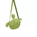 Green turtle stuffed shoulder bag for kids