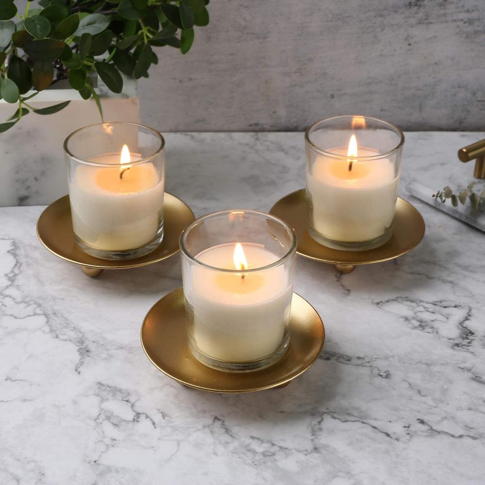 Conjunto de 3 porta -velas decorativas de pilares de ferro