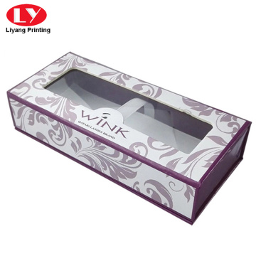 Cardboard Eyelash Packaging Box Magnetic With Clear Window