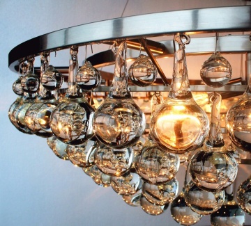 Round Raindrop Bedroom Living Room Decoration Crystal Chandelier Luxury LED Chandeliers