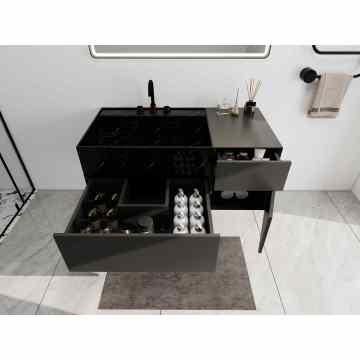 Шикарный тщеславие для ванной комнаты из нержавеющей стали с зеркалом