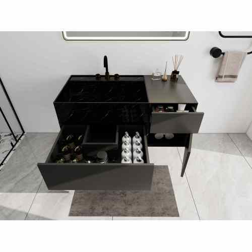 Шикарный тщеславие для ванной комнаты из нержавеющей стали с зеркалом