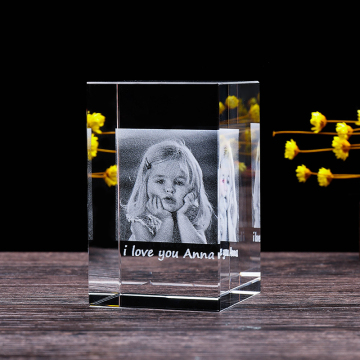 K9 Crystal 3D Engraved Laser Photo Cube for Birthday Gifts