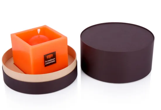 Dark Brown Cylinder Candle Packaging Box