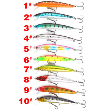 10cm 9g Minnow Hard Bass Fishing Lures - Vivid Natural Swim Baits with 3D Lure Eyes (20pcs in OPP Bag)