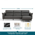 Living room lighting deluxe straight row leather sofa