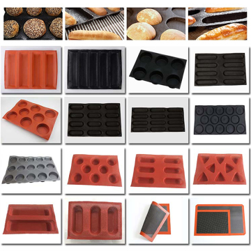 Silform Hot Dog Hamburger Molds Non-Stick Silicone Baguette Mat Non-Stick Perforated French Silicone Bread Pan Forms