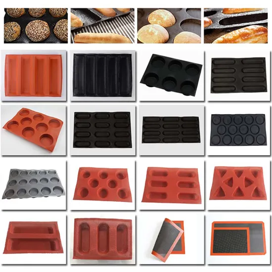 Silform Hot Dog Hamburger Molds Non-Stick Silicone Baguette Mat Non-Stick Perforated French Silicone Bread Pan Forms