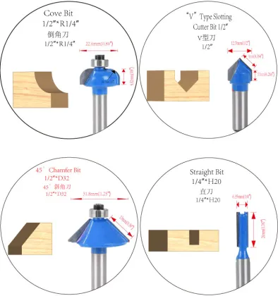 15PCS Router Bits Set - Woodworking Tools & CNC Router Bits for Milling Wood