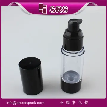 SRS airless black cosmetic 1 oz plastic bottles