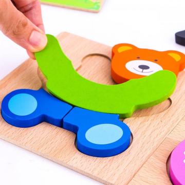 Wooden Puzzle Jigsaw Toy 6/8 Pack Puzzle Toys for Toddlers 2-3-4 Years Old boy and Girl Birthday Gift Educational Kids Toys