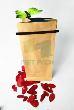 Kraft Paper Side Gusset Pouch With Tin Tie
