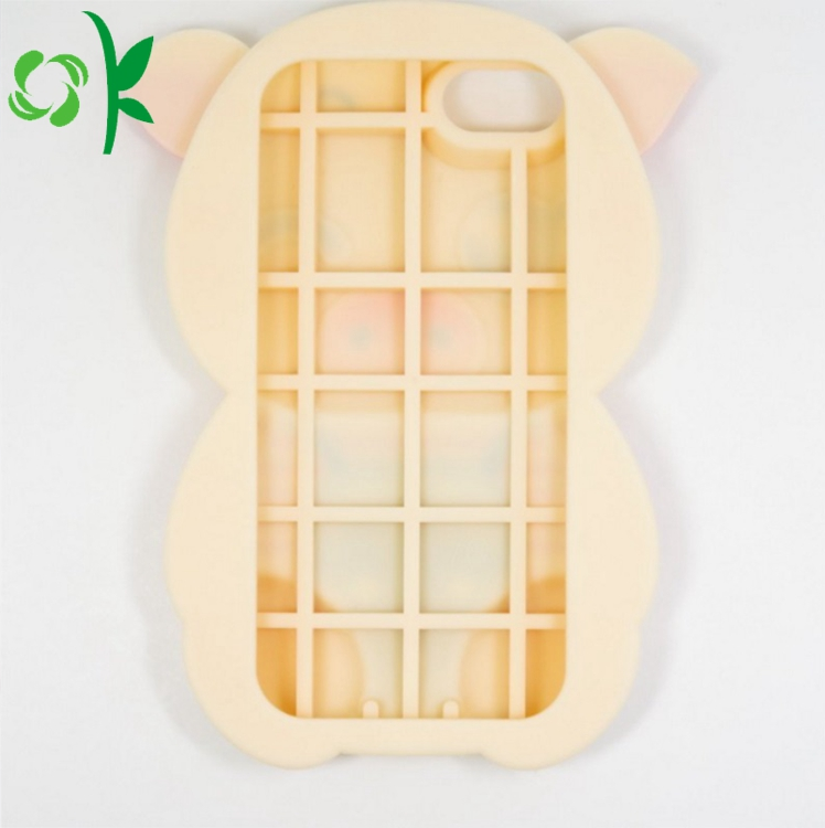 Cartoon Design Pig Shape Silicone Phone Case