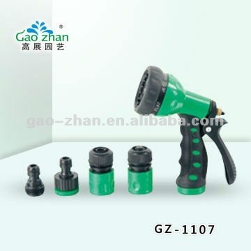 7 Function Spray Gun Garden Nozzle with Connector/Fitting