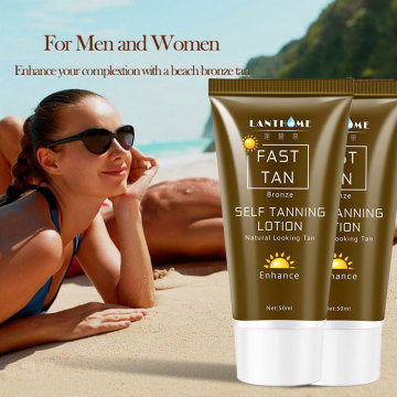 50ml Sunless Self Tanner Lotion Bronze Cream Body Bronze Natural Bronzer Tanning Lotion Body Sunblock Makeup Foundation TSLM2