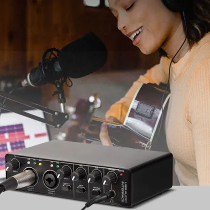 Professional USB Studio Recording Sound Card - Driver-Free for Easy Audio Capture