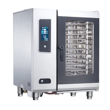 Forno a vapore combinato elettrico a 10 vassoio con caldaia da 18 kW e controllo del touchscreen