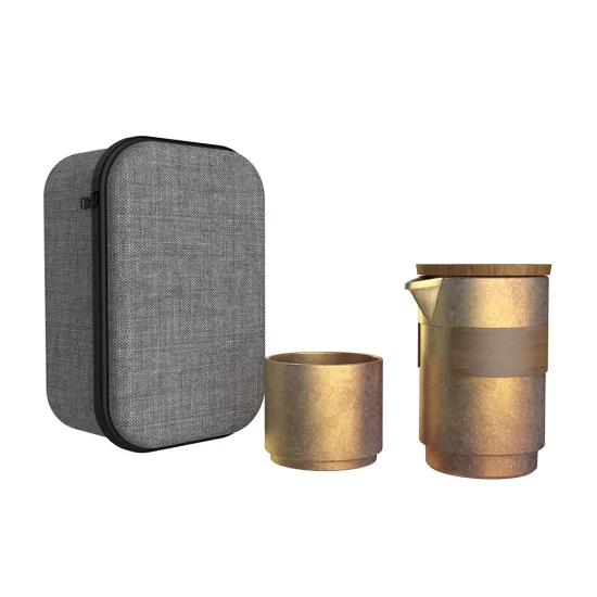 DHPO Mini 400ml Ceramic Teapot - Travel Tea Set