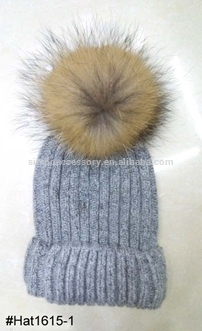 real wool knitted hat with real mink fur pom pom,wool cap,earflap hat,autumn and winter hat,garment accessories