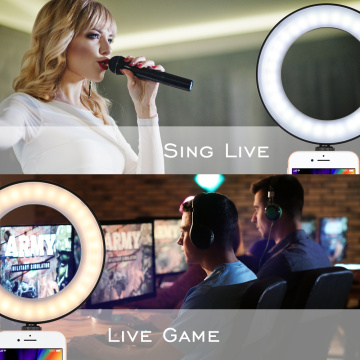 LED Ring Light with Microphone & Mobile-Phone Holder