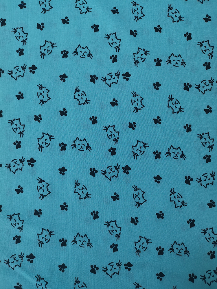 Cats Design Rayon Challis 30S Air-jet Printing Fabric