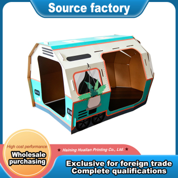 Camper Van Shaped Corrugated Pet House