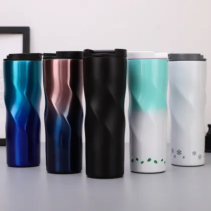 Thermos Vacuum Flask: Double Walled, Stainless Steel Coffee Cup & Mug
