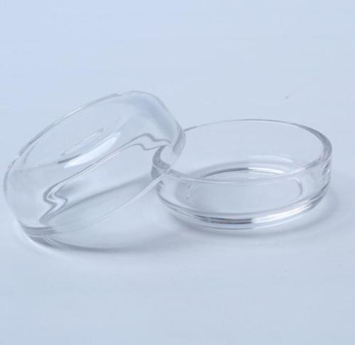 Scatola rotonda piccola in vetro trasparente per gioielli/regali