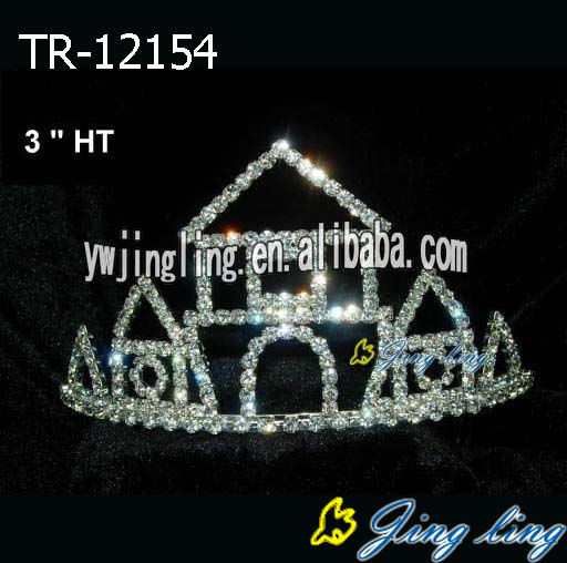 Wholesale 3 " Castle  pageant crowns tiaras