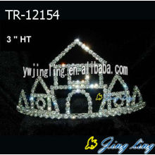 Wholesale 3 " Castle  pageant crowns tiaras