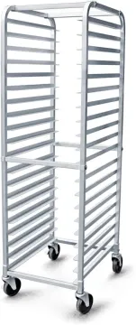 Rk Bakeware China-800X600 Stainless Steel Baking Tray Bread Trolley Double Oven Rack