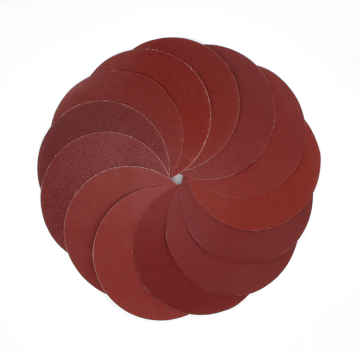 5 Inch Red Flocking Hook and Loop Aluminum Oxide Sandpaper Disc