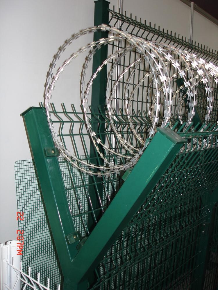Y Shaped Post High Security Fence Airport Fence With Razor Wire Barbed Wire6