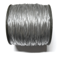 Shining silver metallic cord with roll