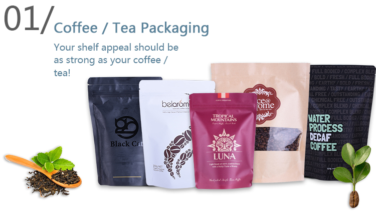 Tea Bag Customized Stand-Up Pouch With Zipper