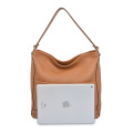 Borsa a mano in pelle pieno fiore fossile Hobo