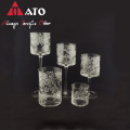 Ato Flower Pattern Candlestick Glass Holdles