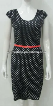 PRETTY STEPS fashion long slim fit dress with contrast color belt
