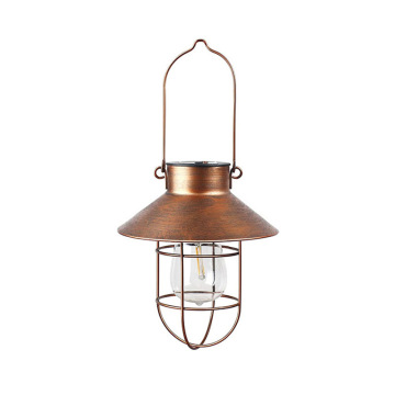 Retro Wrought Iron Tungsten Filament Solar Garden Lamp: Ideal for Balcony, Camping Decor & Nightlight