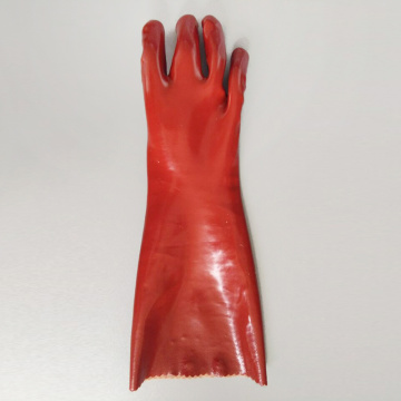 Guantes protectores largos de PVC rojo oscuro 45 cm
