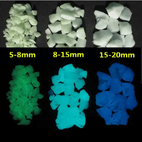 Free sample 24hours glow time blue green luminous gravel pebble stone